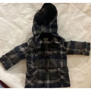 Chicco Toddler Wool Blend Peacoat Size 12M Hoodie Lined